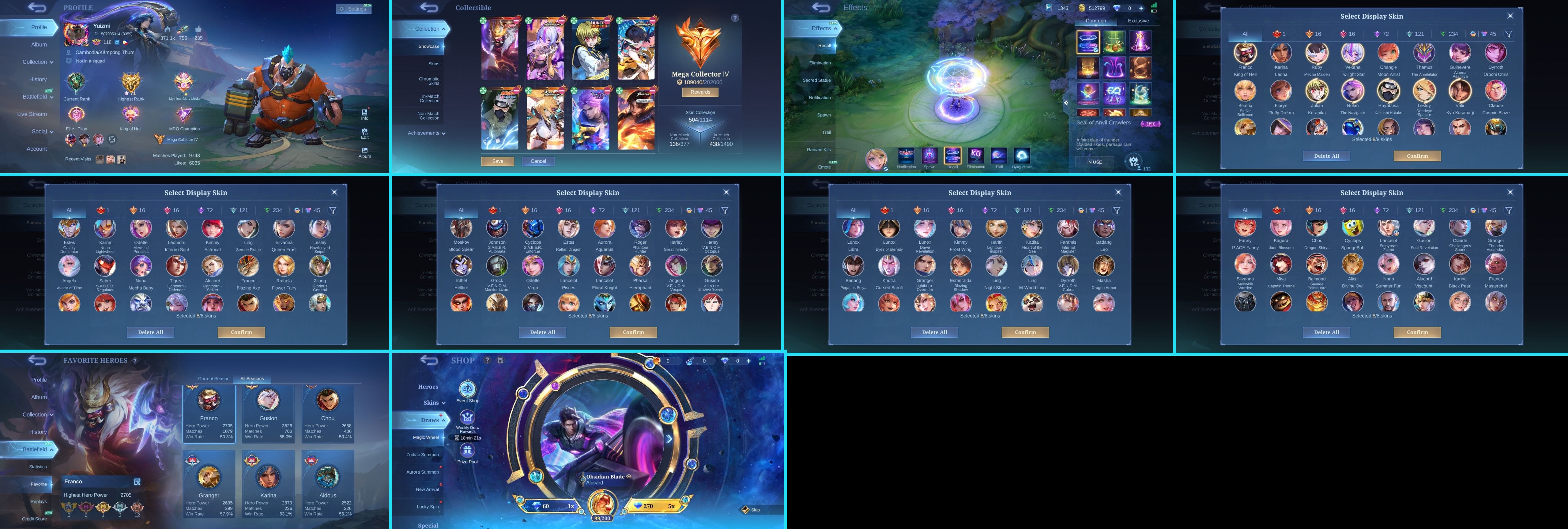 Account mobile Legend តម្លៃ 100$